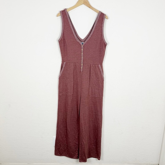 Free People Beach High Rise Jumpsuit in Mauve Pink - Picture 1 of 7